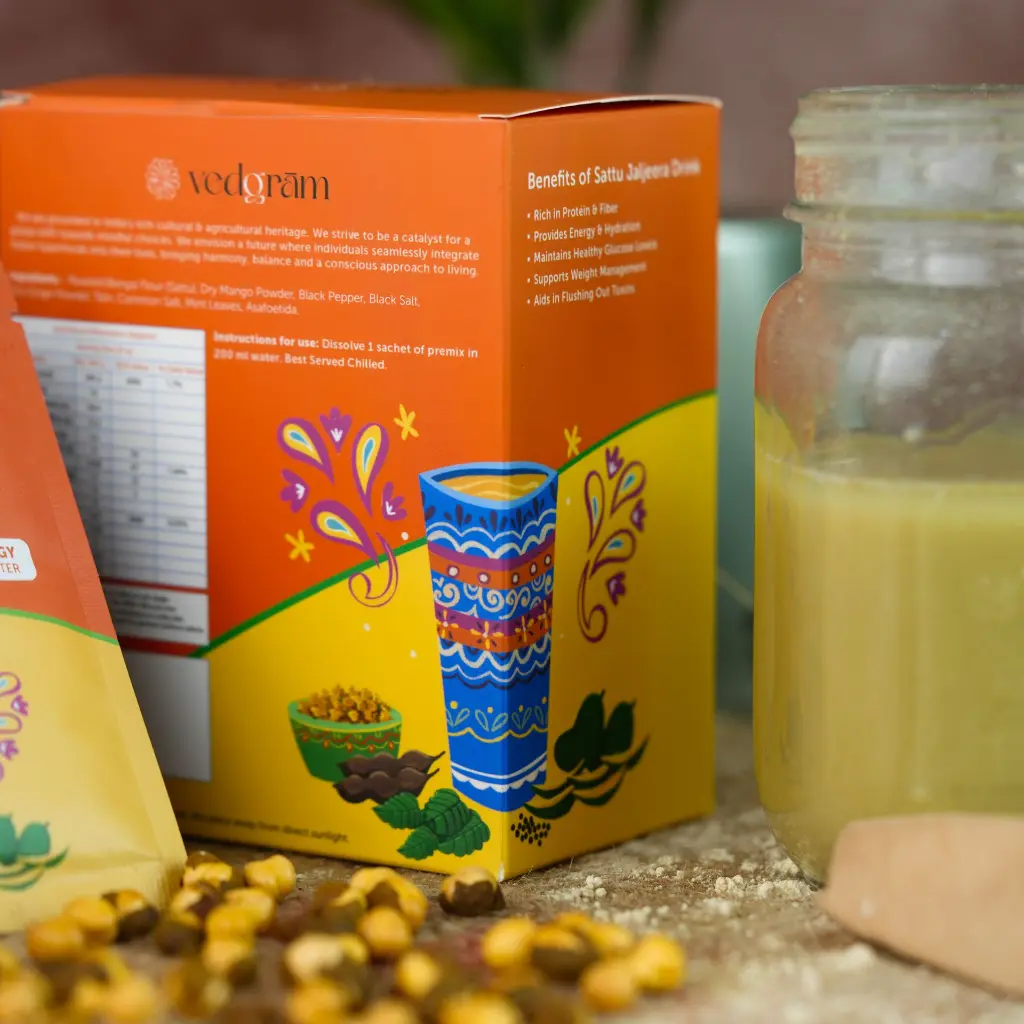 Vedgram Sattu Jaljeera – Refreshing summer drink mix made with sattu, spices, and herbs for cooling and digestion_2.webp